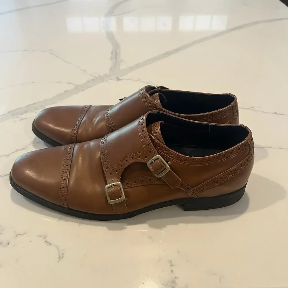 Cole Haan Grand OS Double Monk Strap Shoes Men’s Size 11.5 Brown Leather